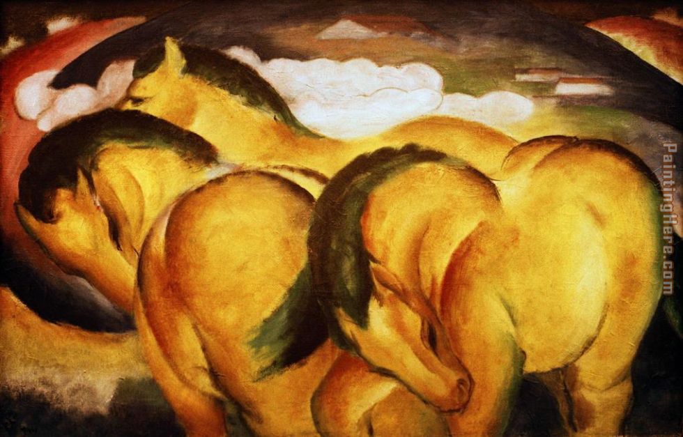 Die kleinen gelben Pferde painting - Franz Marc Die kleinen gelben Pferde art painting